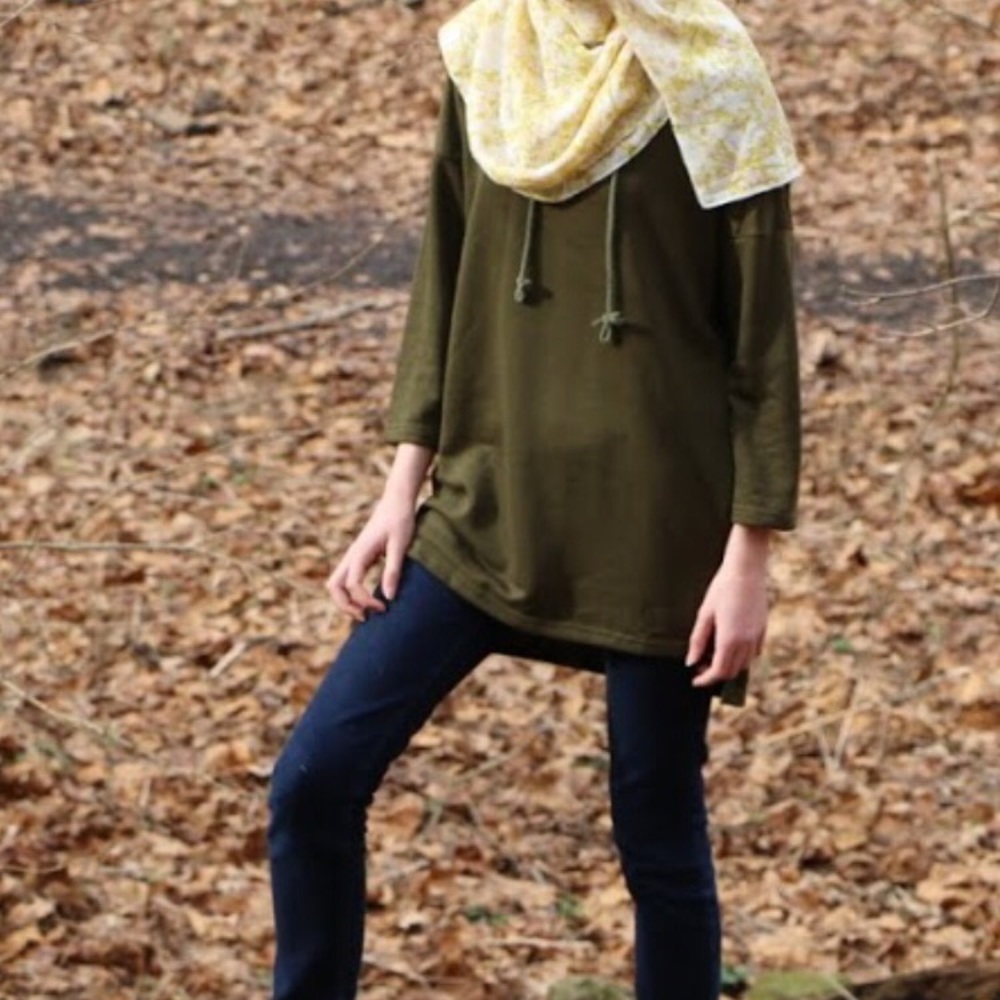 Forest green sweatshirt dress
